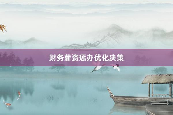 财务薪资惩办优化决策