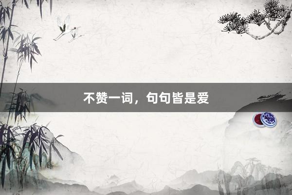 不赞一词，句句皆是爱